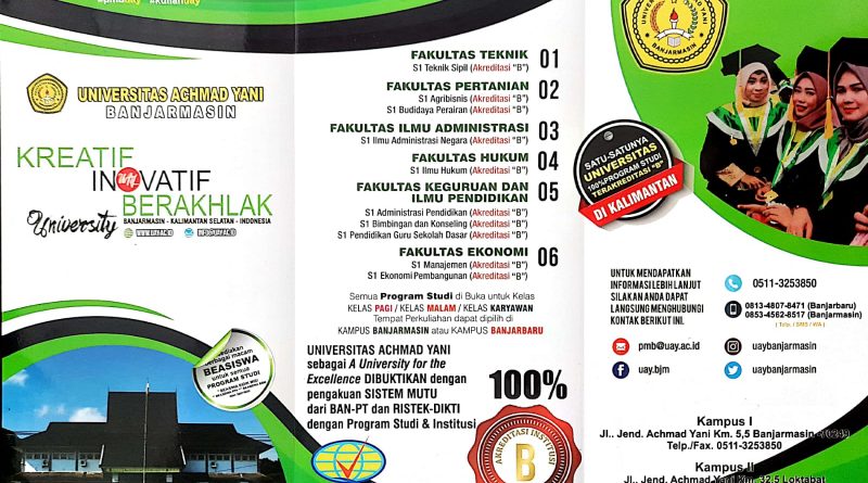 Akreditasi Prodi yang ada di Universitas Achmad Yani Banjarmasin (UVAYA)